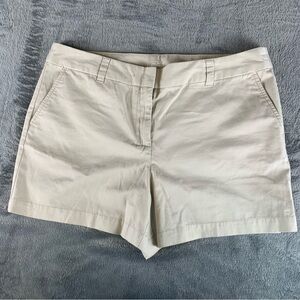 Ann Taylor‎ Loft Womens Shorts Size 12 Beige Pockets Zipper 4 in inseam
